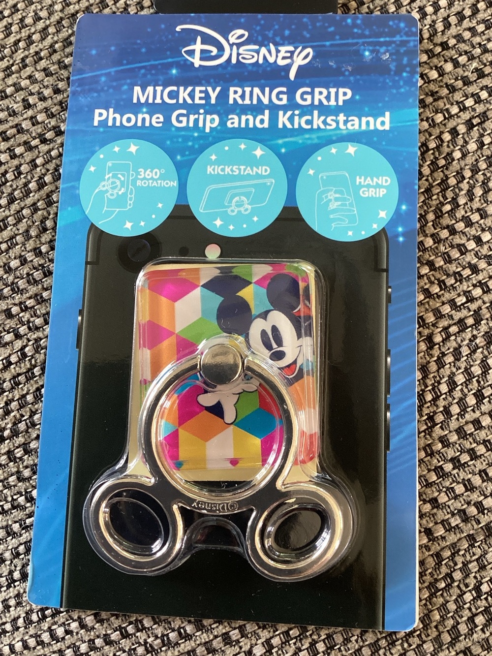Disney Mickey Mouse Cell Phone Ring Grip & Kickstand Ring Stand Holder